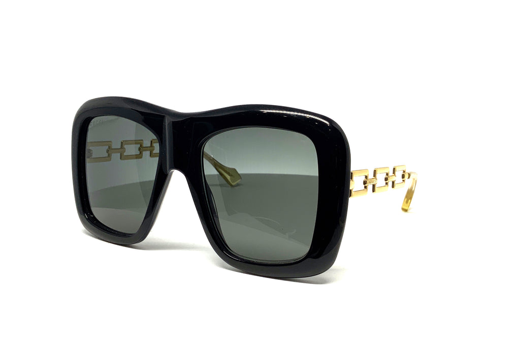 New Authentic Gucci Black Oversized Sunglasses GG0499S 001 Gucci GG 0499 S 001 Black Gold Oversized Unisex Sunglasses  main image 4