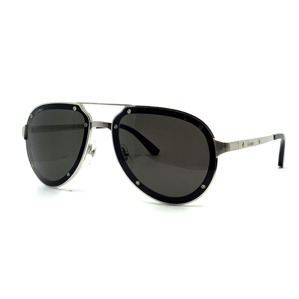 TITANIUM Cartier Black Sunglasses Cartier CT0610S Sunglasses 001 Black Grey - eye-oo.com main image 4