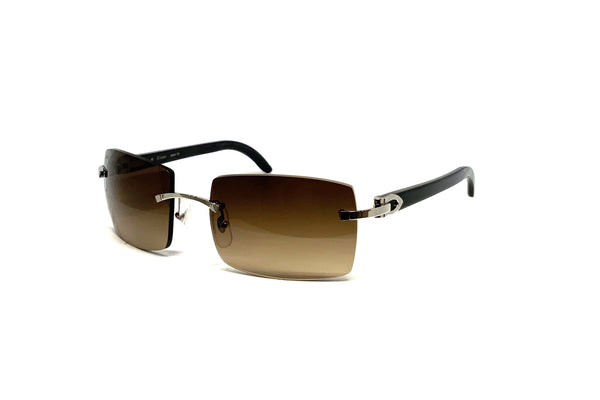 Cartier - C Décor - CT0024RS 001 (P) Black Buffalo Horn (Cool-Brown Gradient Lens)