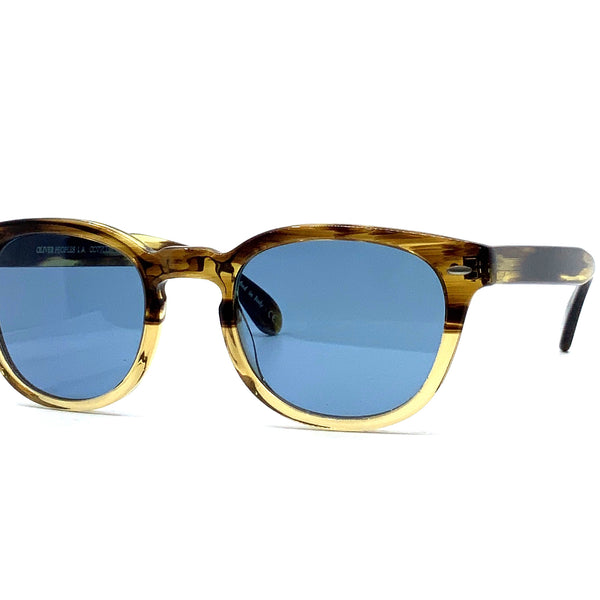 Oliver Sheldrake Sun Low Bridge Fit Sunglasses in Cocobolo