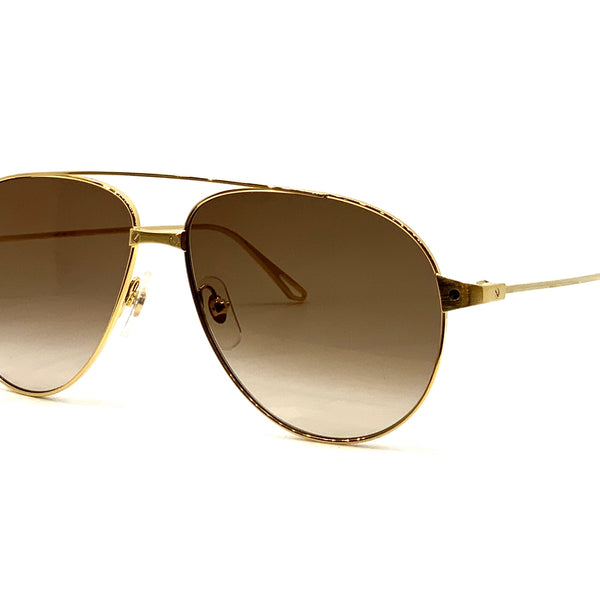 サングラス Cartier Cartier - CT0298S - 002 gold gold brown Cartier - Santos de Cartier - CT0298S (002) – Good See Co.