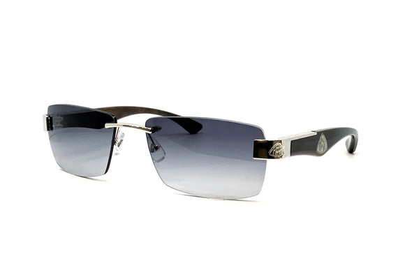 Maybach Eyewear - The Character II (Palladium/Ebony/Silver/Walnut Burr)