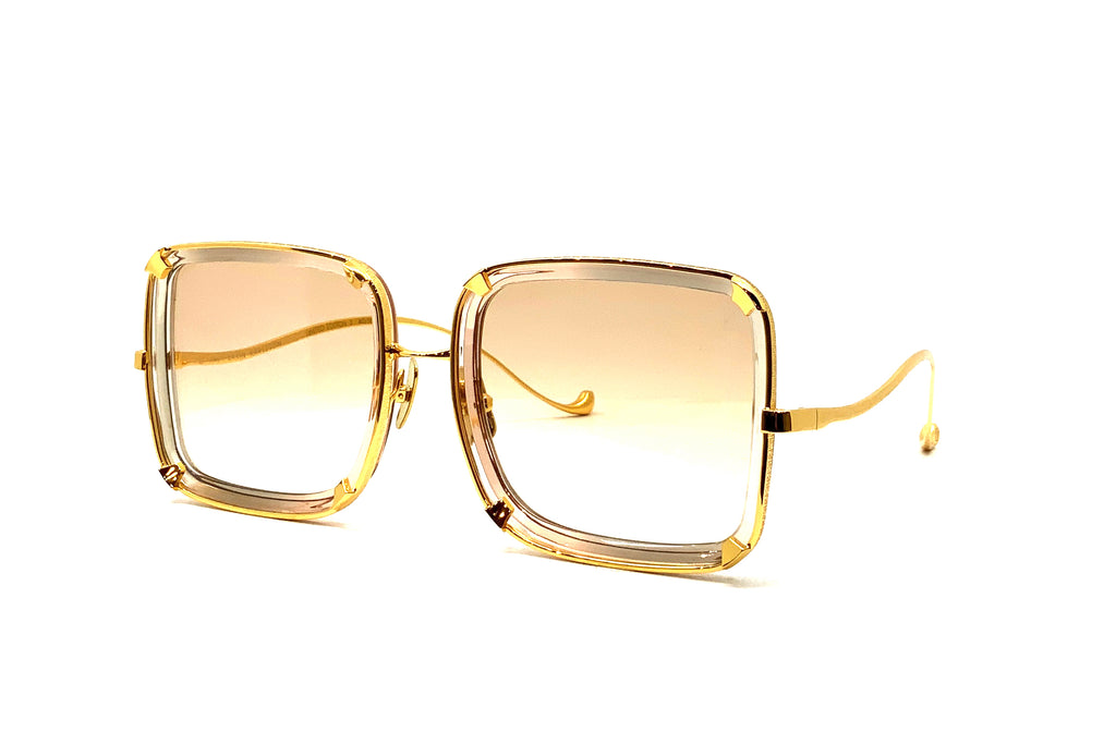 White Moon Square Acetate & Stainless Steel Sunglasses