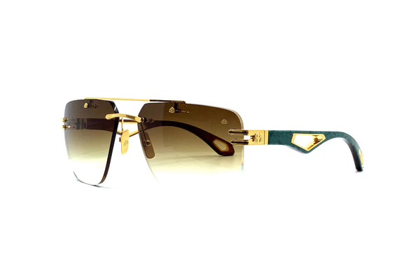 Maybach Eyewear - The President I (Gold/Turquoise BEM/Karelian Birch Burr)