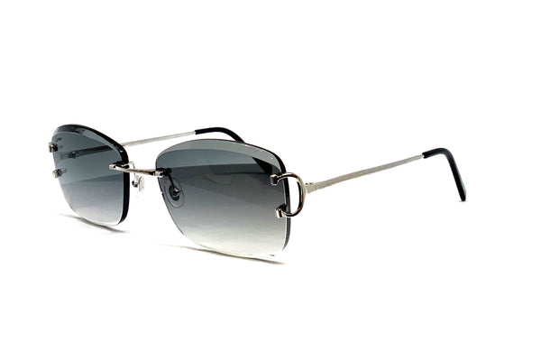SILHOUETTE Bayside 8729 7110 White-Cool Grey/Light Q Grey Rimless Sunglasses  | eBay