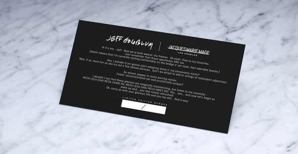 Jacques Marie Mage x Jeff Goldblum - Jeff (Noir)