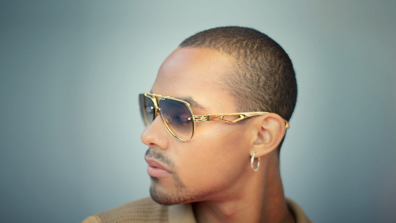 Maybach Eyewear - The King I (Gold/Marbled Caramel Coffee Cream)