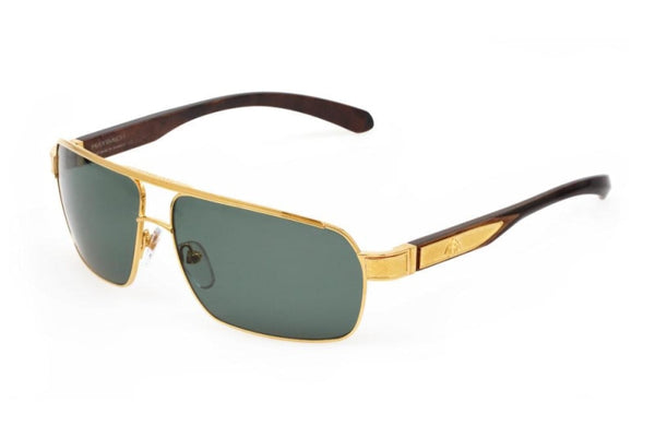 Maybach Eyewear - The Admiral I (Gold/Ebony/Walnut Burr)