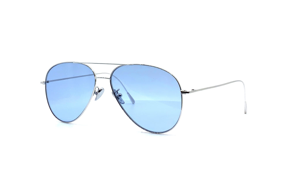 Cutler and Gross Blue Silver Aviator Sunglasses Cutler and Gross 0740 Aviator Deep Blue Mirror Sunglasses - US main image 4