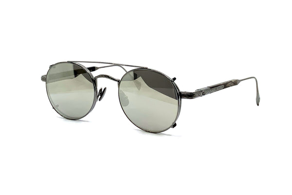 Maybach Eyewear - The Poet I [with CLIP] (Ruthenium/Black/White Marble)
