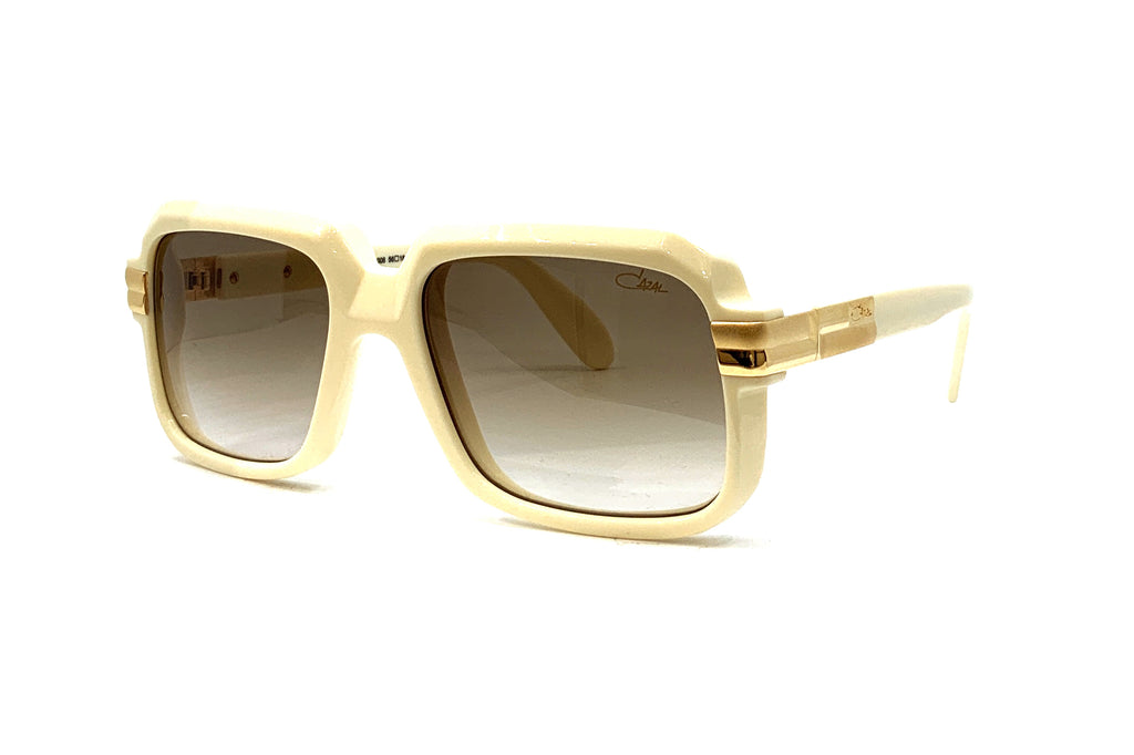 Legends 607/3 sunglasses in a classic cream/milky white and gold frame style. Cazal 607/3 sunglasses - cream and gold – The House of  main image 3