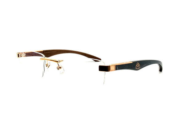 Maybach Eyewear - The Artist III (Rose Gold/Indigo+Dk. Brown BEM/Ebony)