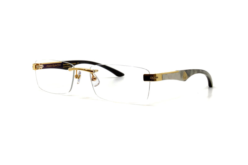 Maybach Eyewear - The Artist III (Gold/White Marble/Gold/Black) (LIMITED EDITION)