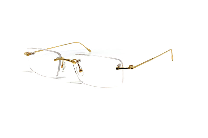 Cartier, Accessories, Cartier Mens Rimless Metal Optical Frames Gold