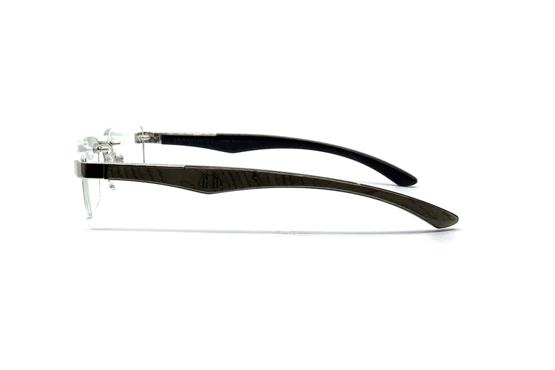 Maybach Eyewear - The Artist III (Platinum/Grey Vavona/Silver Outline/Ebony/Walnut Burr Anthracite)