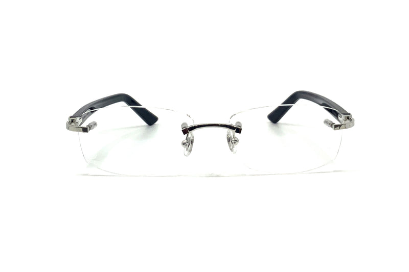 Cartier ct0048o 003 black rimless eyeglasses Clearance