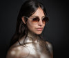 Maybach Eyewear - The Boulevard I (18k Champagne Gold | White Burr/Ebony | Light Bronze Gradient)